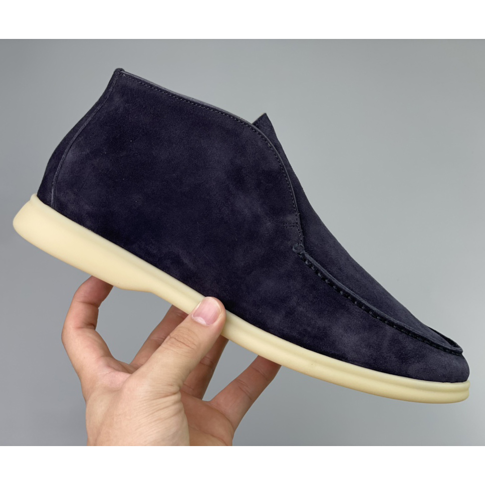 Loro Piana White Sole Summer Walk Loafers In Navy blue - DopestKickz