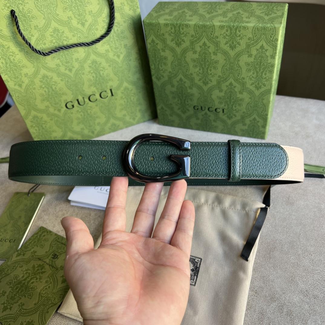 Gucci Two-Tone Belt With G Buckle - DopestKickz