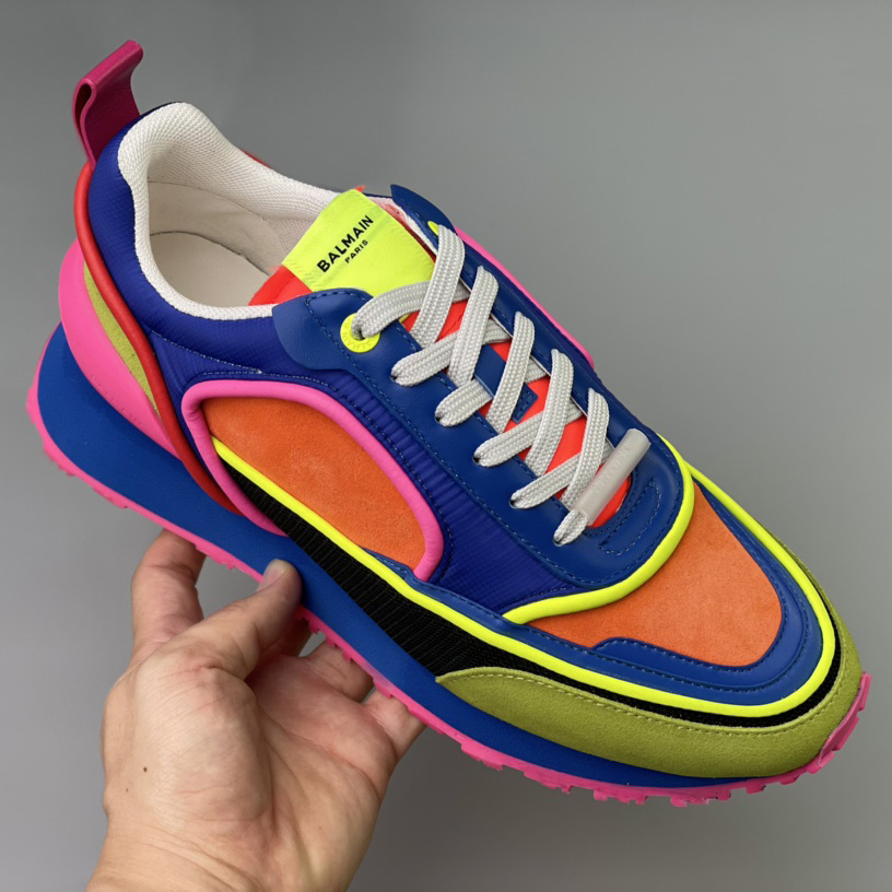 Balmain Velvet Nylon And Mesh Racer Low-Top Sneakers - DopestKickz