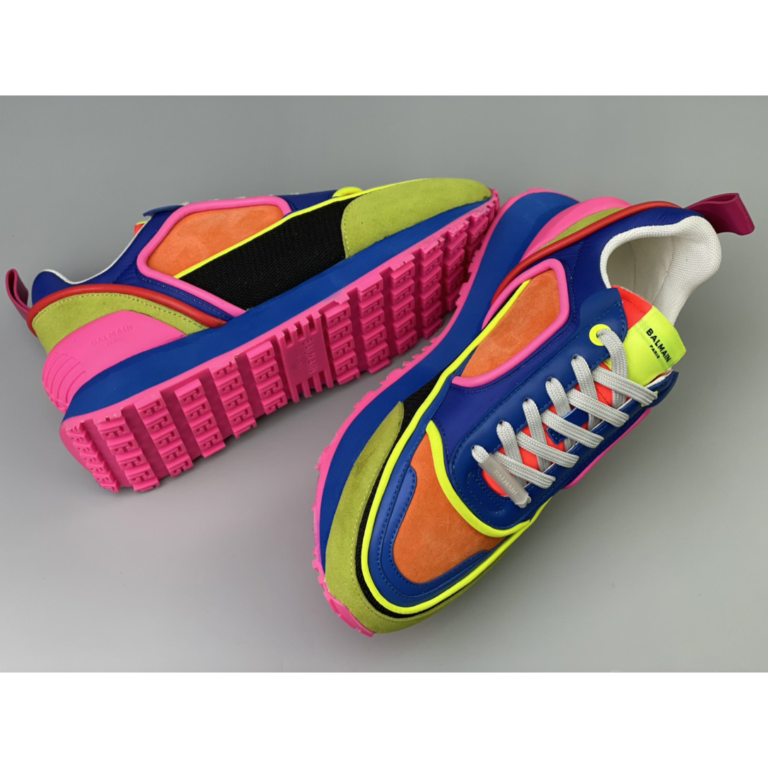 Balmain Velvet Nylon And Mesh Racer Low-Top Sneakers - DopestKickz