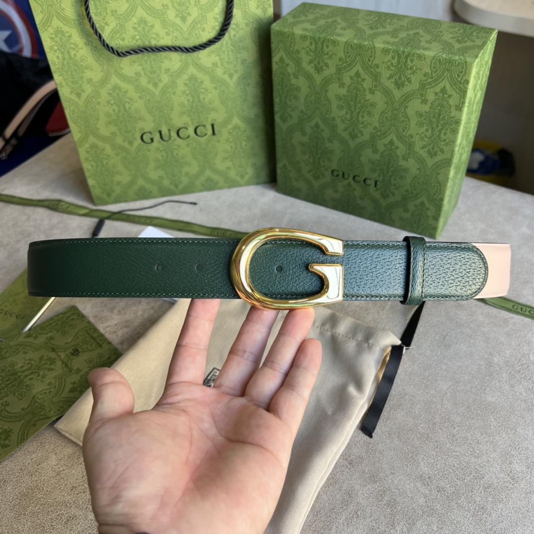 Gucci Two-Tone Belt With G Buckle - DopestKickz