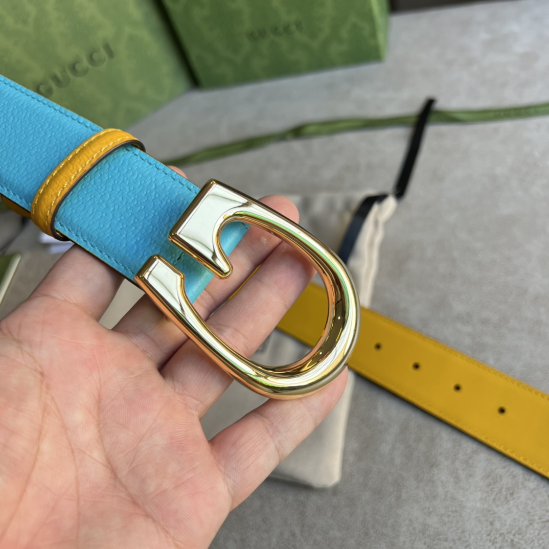 Gucci Two-Tone Belt With G Buckle - DopestKickz