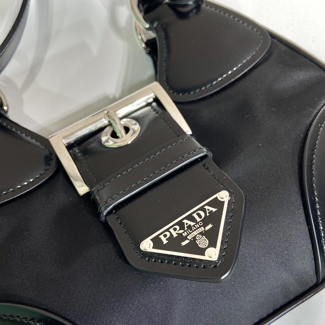 Prada Moon Re-Nylon And Leather Bag(22.5-16-7.5cm) - DopestKickz