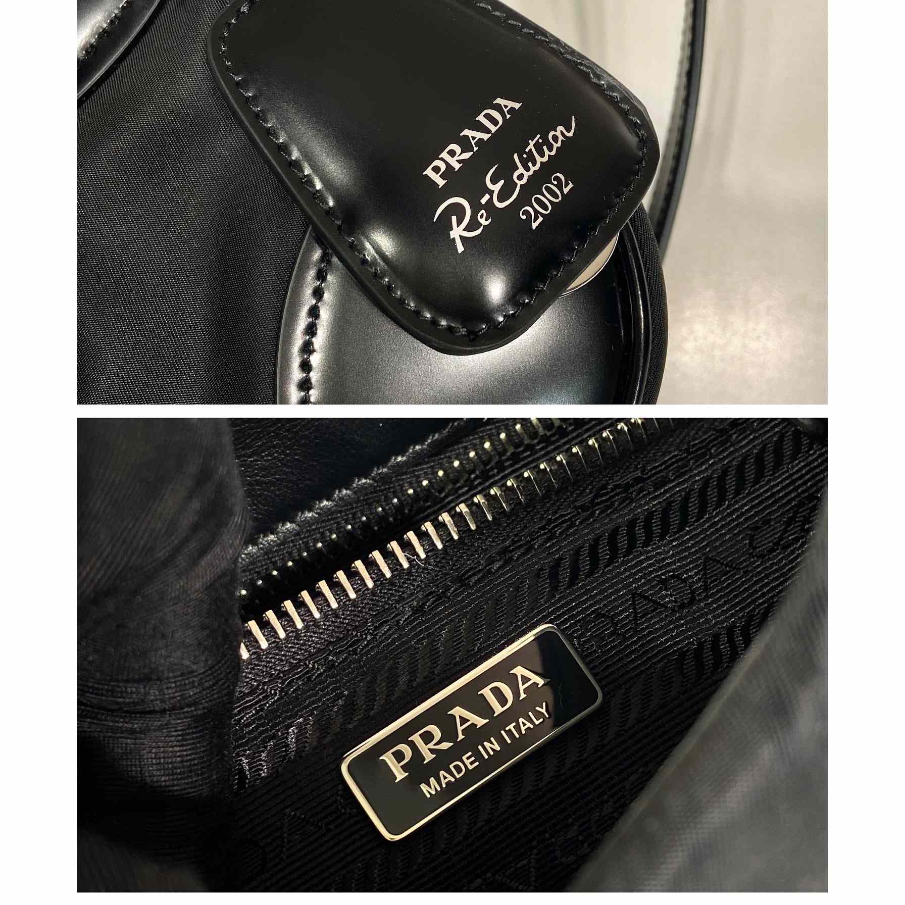 Prada Moon Re-Nylon And Leather Bag(22.5-16-7.5cm) - DopestKickz