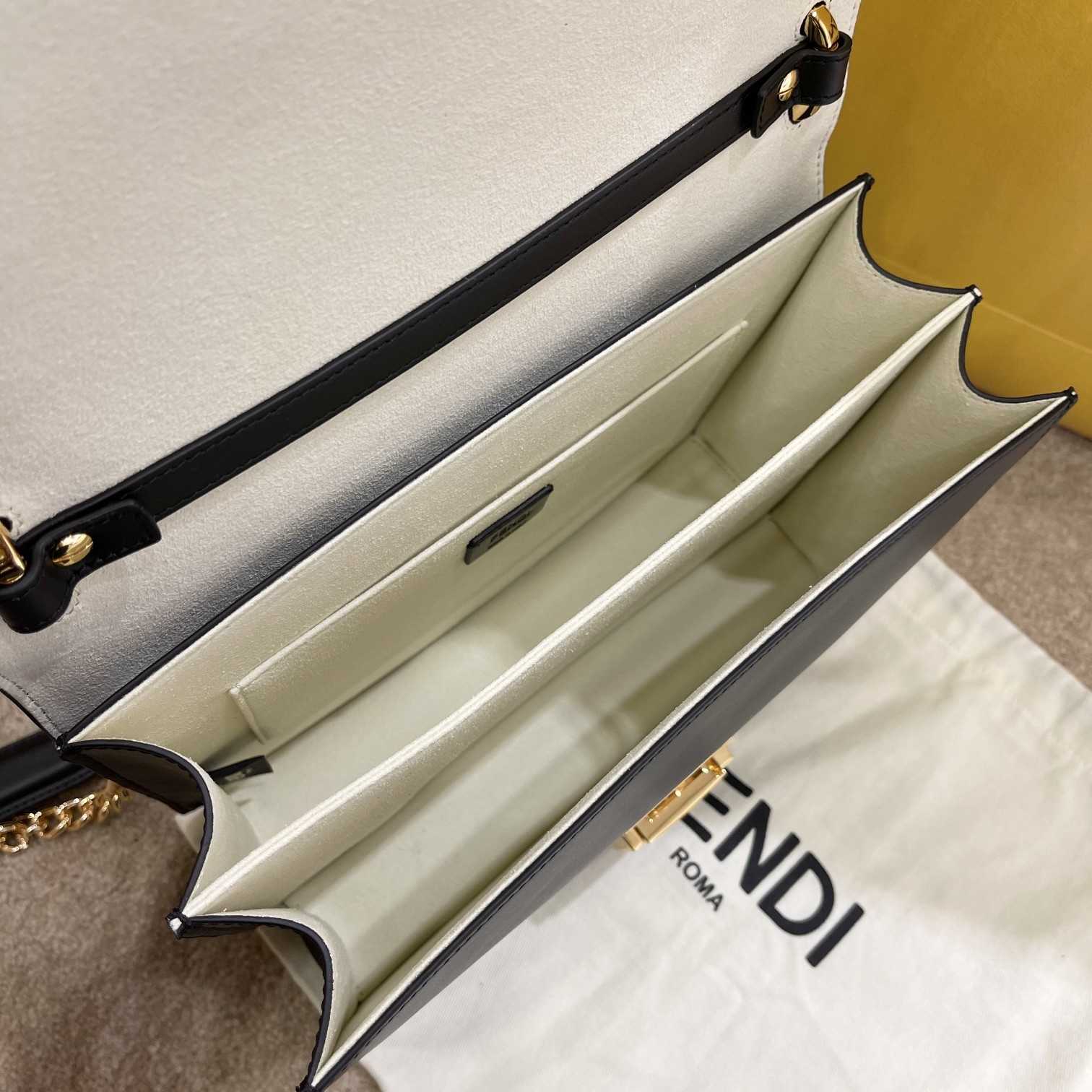 Fendi Kan I Black Leather Bag (25-17-10cm)   - DopestKickz