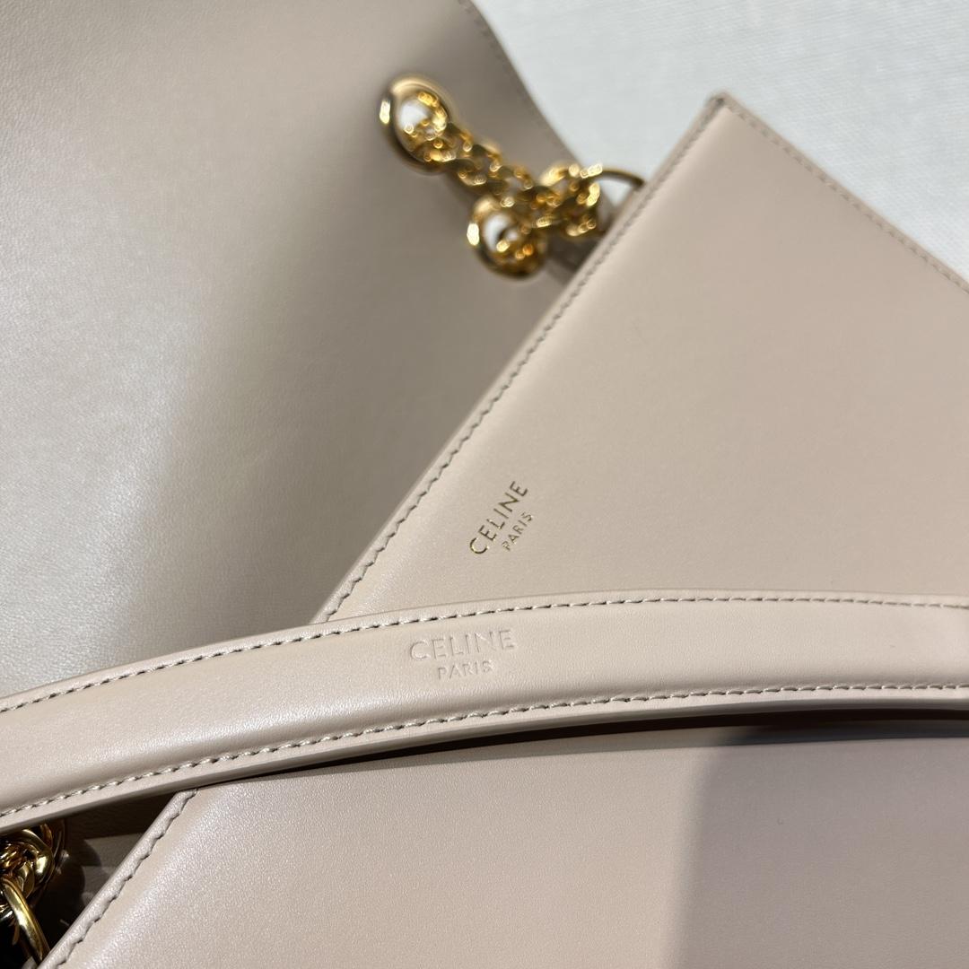 Celine Medium Bag Triomphe Frame In Shiny Calfskin - DopestKickz