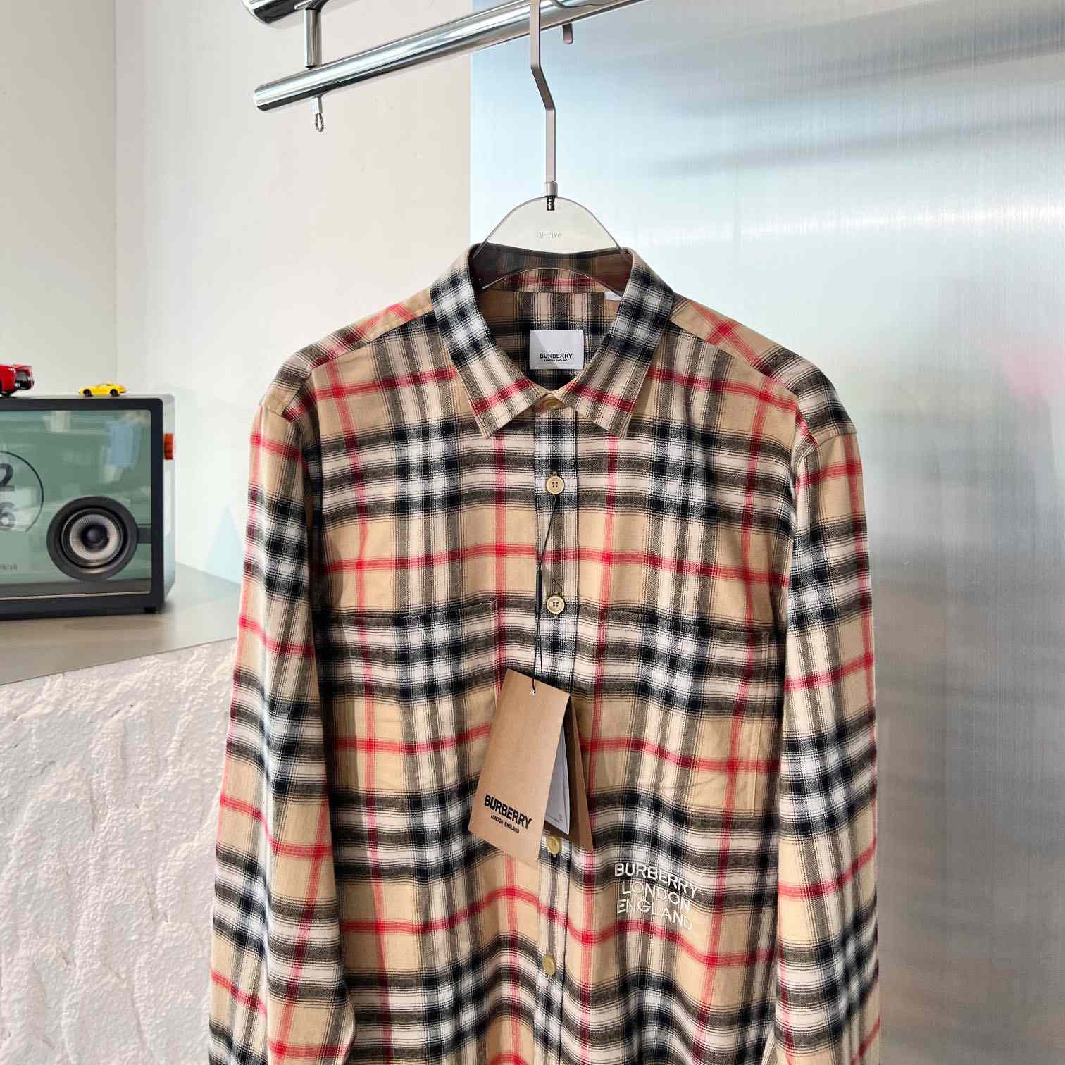 Burberry Chingford Classic Fit Embroidered Logo Ombre Check Button-Up Shirt  - DopestKickz