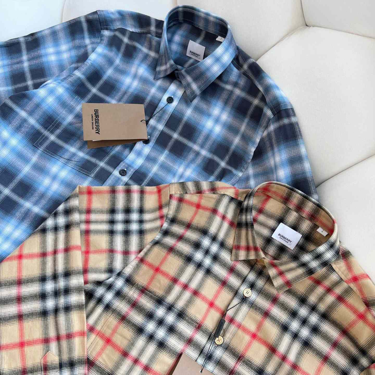 Burberry Chingford Classic Fit Embroidered Logo Ombre Check Button-Up Shirt  - DopestKickz