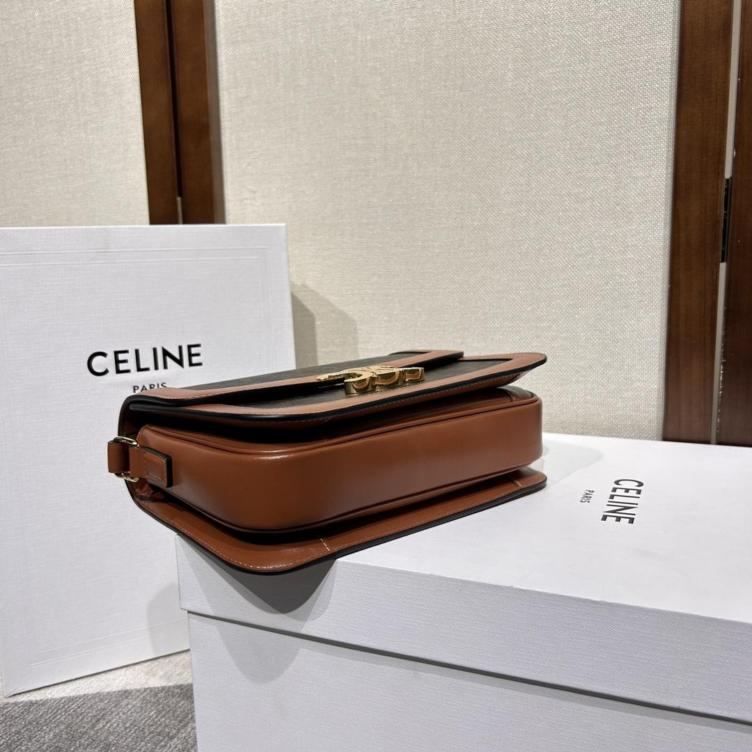 Celine Classique Triomphe Bag In Triomphe Canvas And Calfskin - DopestKickz