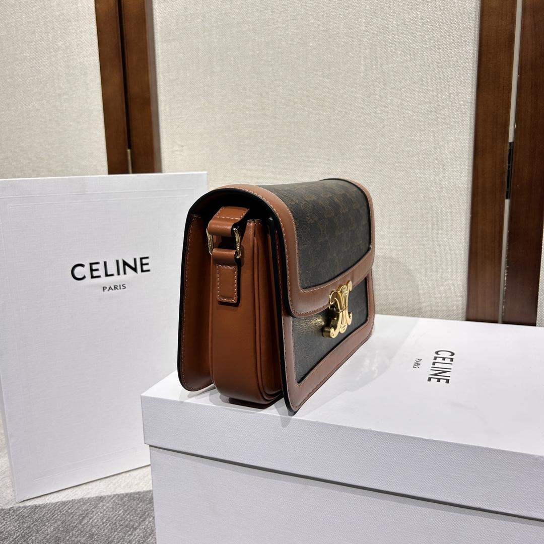 Celine Classique Triomphe Bag In Triomphe Canvas And Calfskin - DopestKickz