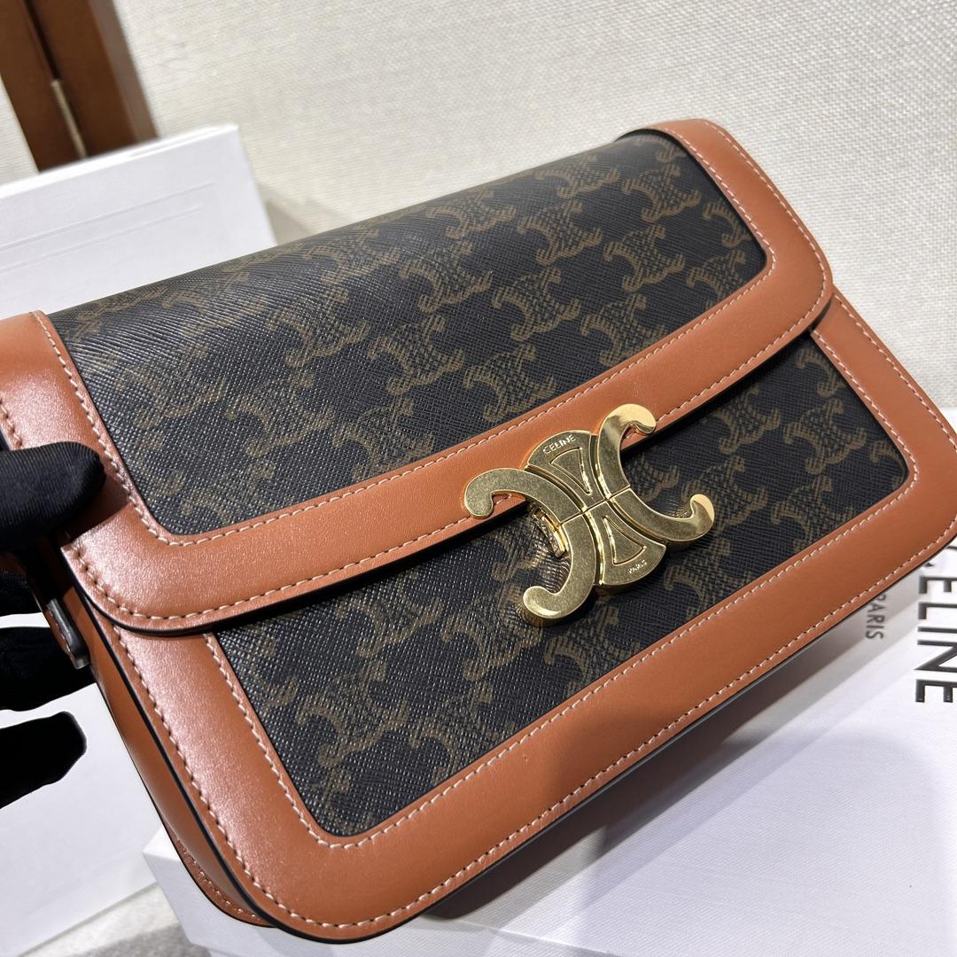 Celine Classique Triomphe Bag In Triomphe Canvas And Calfskin - DopestKickz