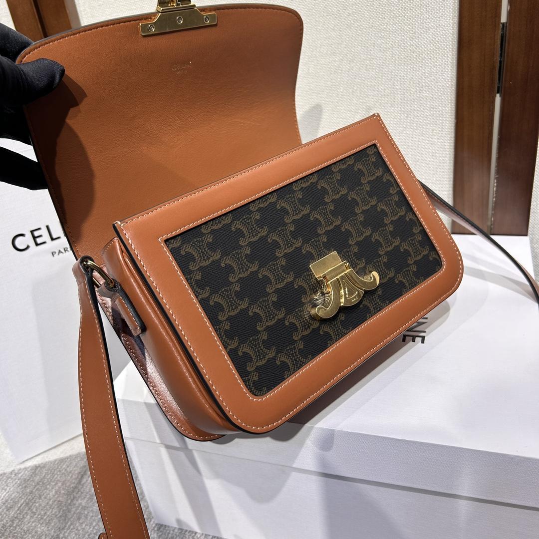 Celine Classique Triomphe Bag In Triomphe Canvas And Calfskin - DopestKickz