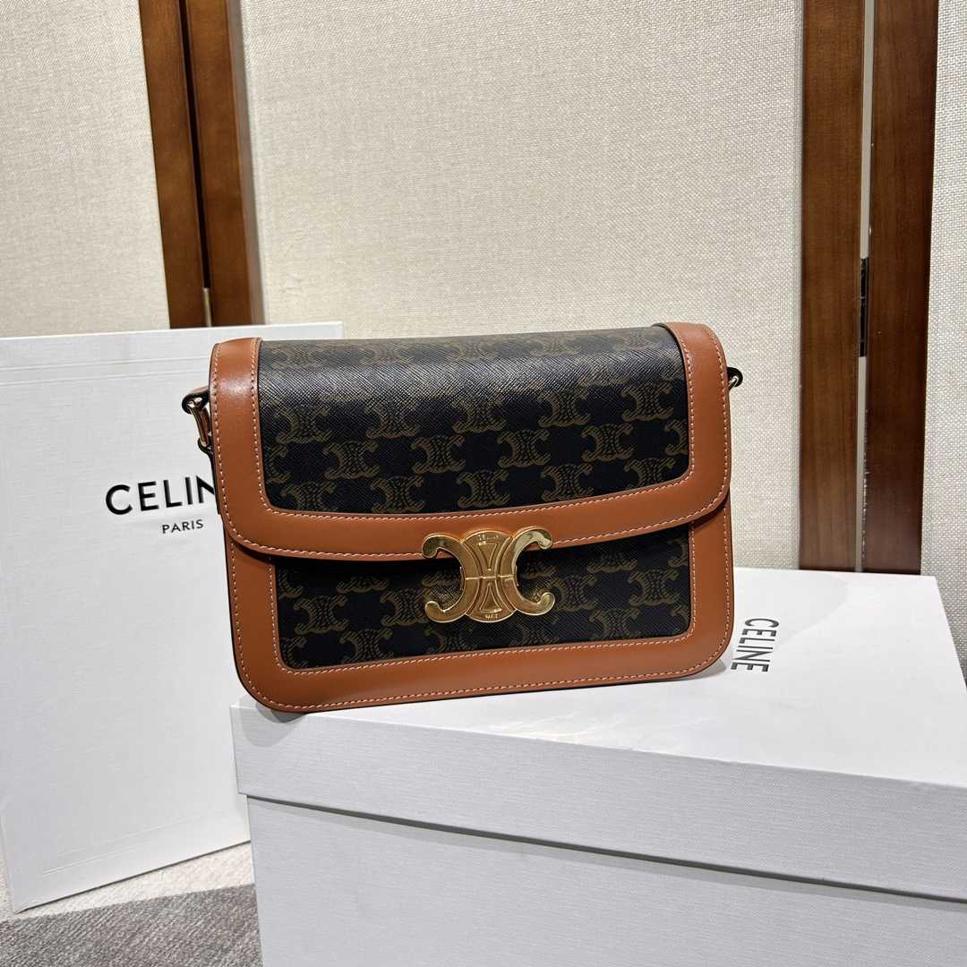 Celine Classique Triomphe Bag In Triomphe Canvas And Calfskin - DopestKickz