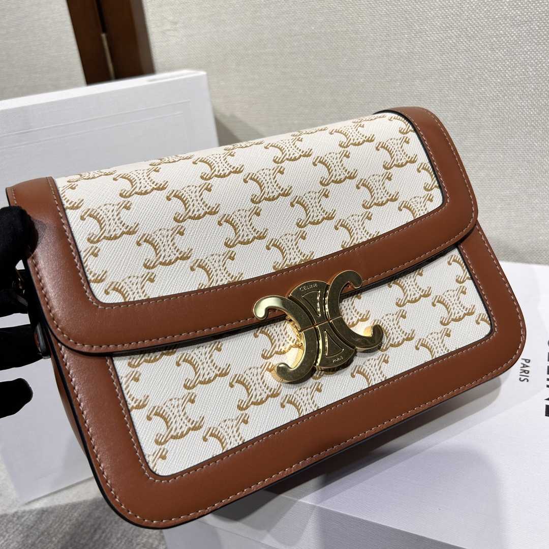 Celine Classique Triomphe Bag In Triomphe Canvas And Calfskin - DopestKickz