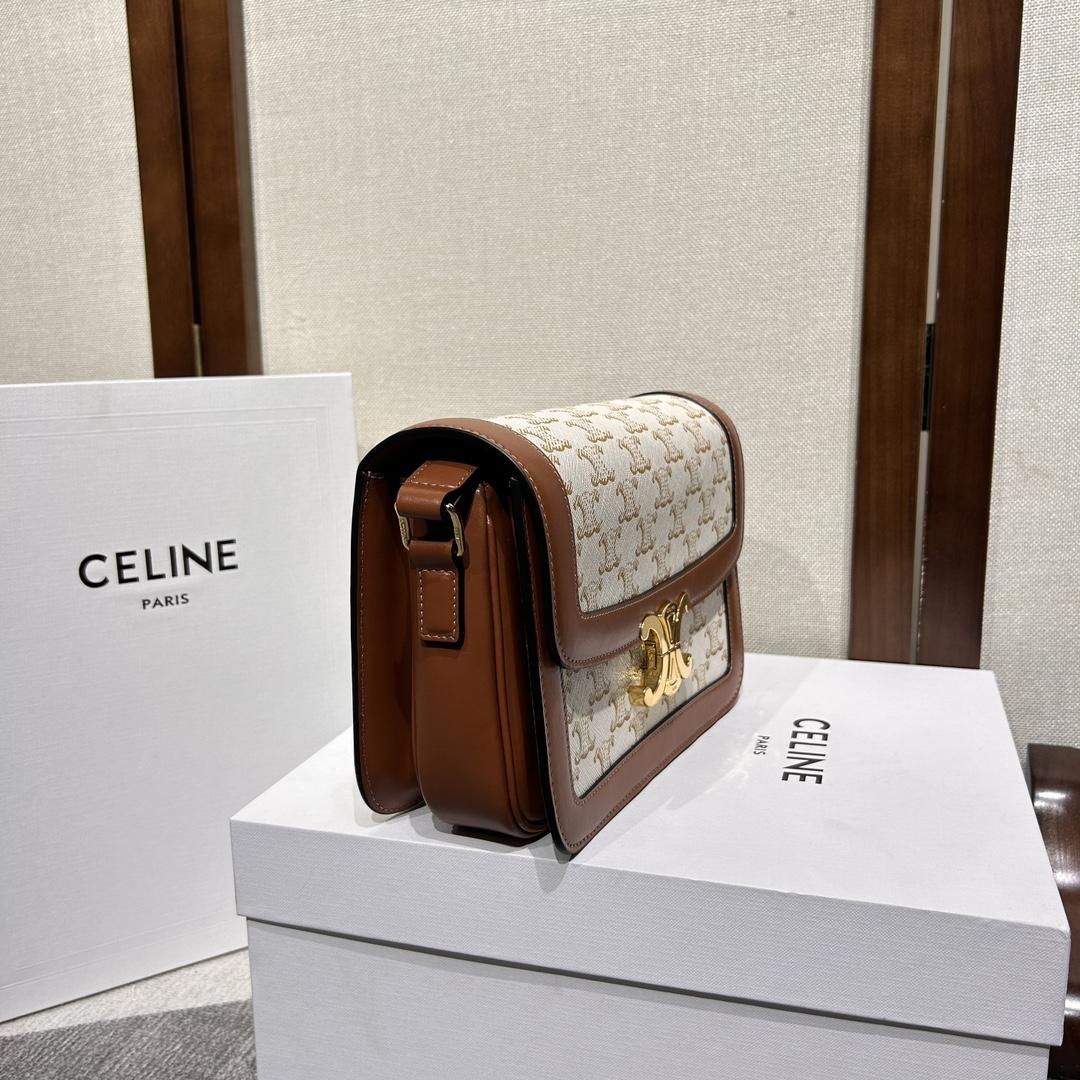 Celine Classique Triomphe Bag In Triomphe Canvas And Calfskin - DopestKickz