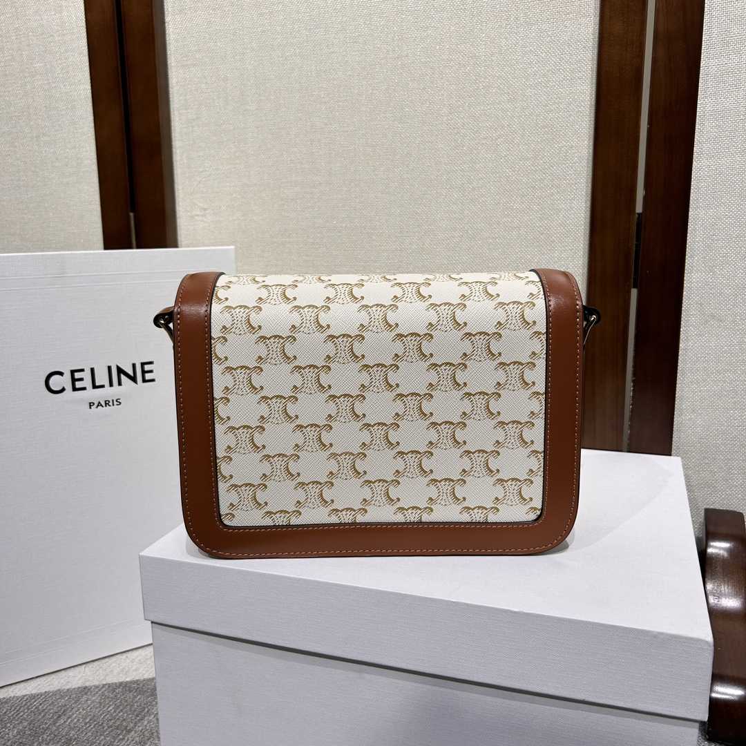 Celine Classique Triomphe Bag In Triomphe Canvas And Calfskin - DopestKickz