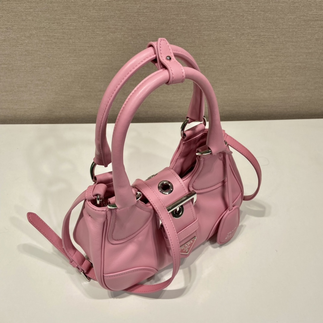 Prada Moon Re-Nylon And Leather Bag(22.5-16-7.5cm) - DopestKickz