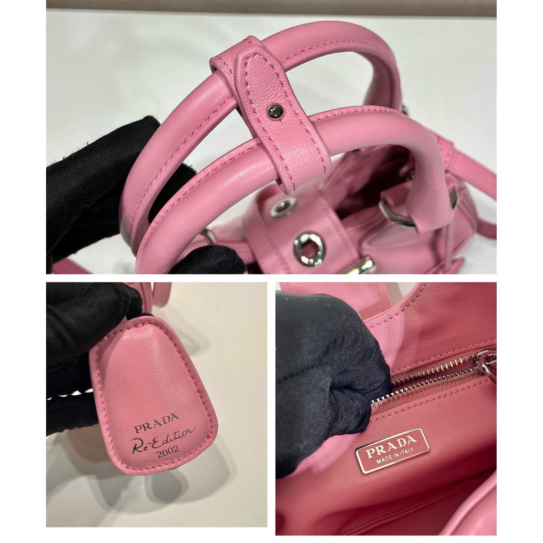 Prada Moon Re-Nylon And Leather Bag(22.5-16-7.5cm) - DopestKickz