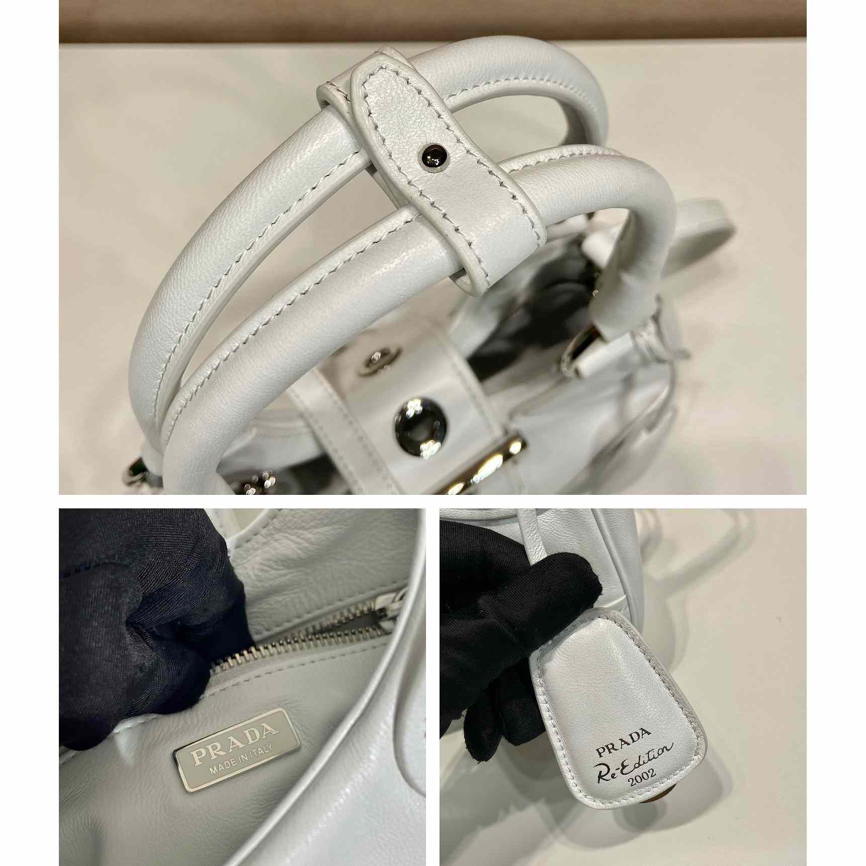 Prada Moon Re-Nylon And Leather Bag(22.5-16-7.5cm) - DopestKickz