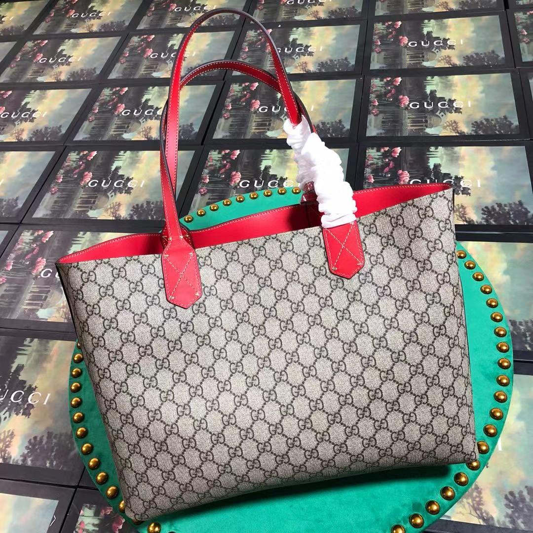 Gucci Reversible Tote GG Print Leather Medium  - DopestKickz