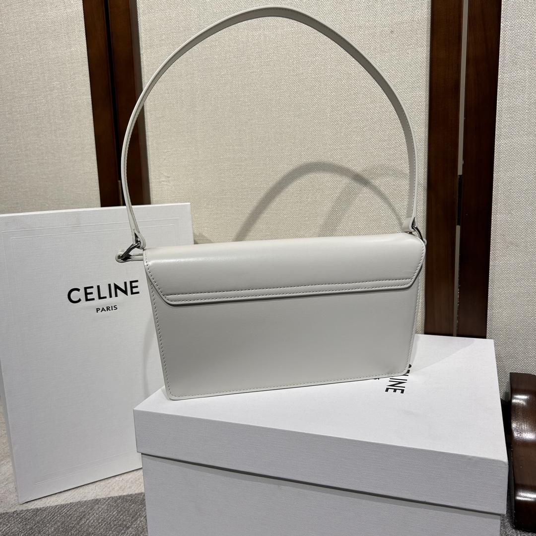Celine Trapeze Triomphe Bag In Shiny Calfskin - DopestKickz