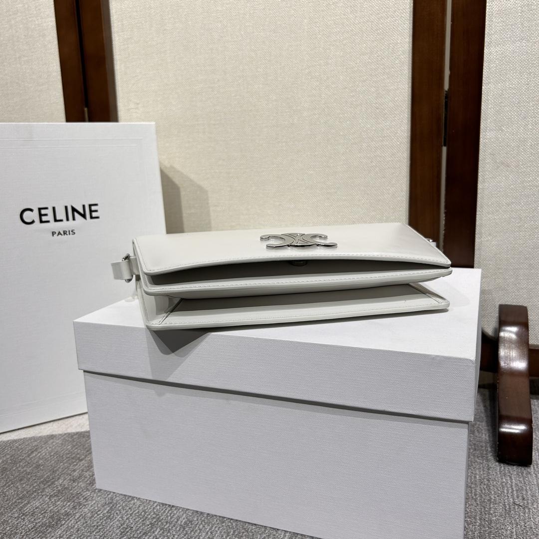 Celine Trapeze Triomphe Bag In Shiny Calfskin - DopestKickz