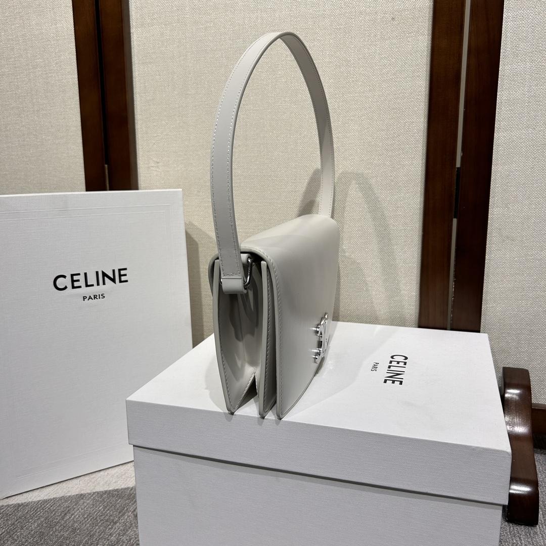Celine Trapeze Triomphe Bag In Shiny Calfskin - DopestKickz