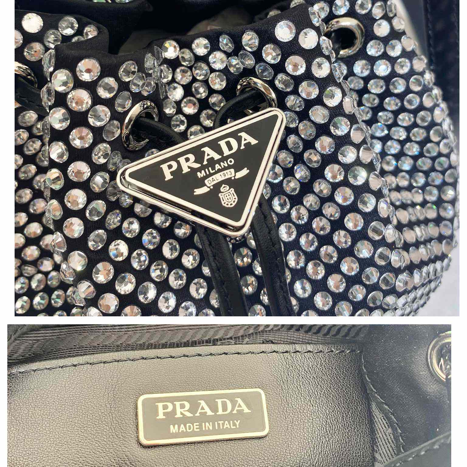 Prada Satin Mini-Bag With Crystals(16-21-10cm) - DopestKickz