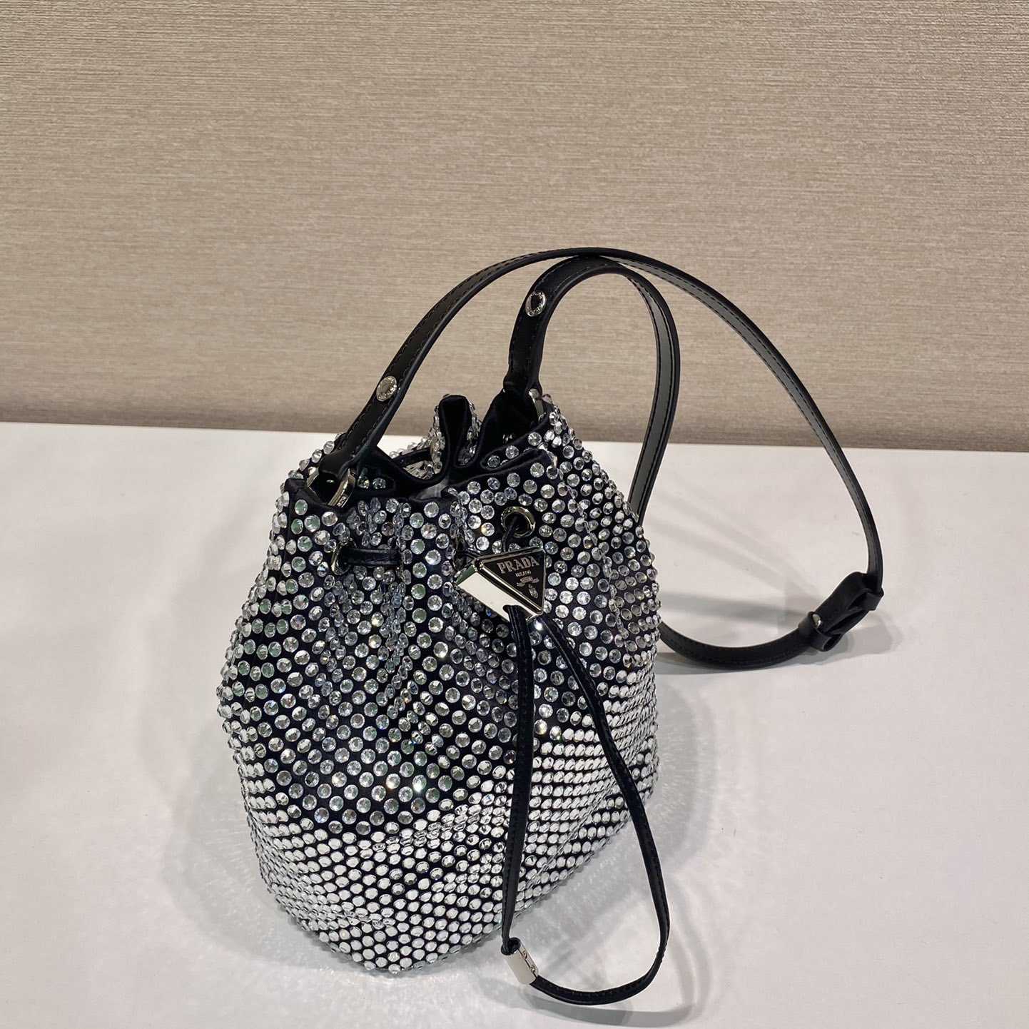 Prada Satin Mini-Bag With Crystals(16-21-10cm) - DopestKickz