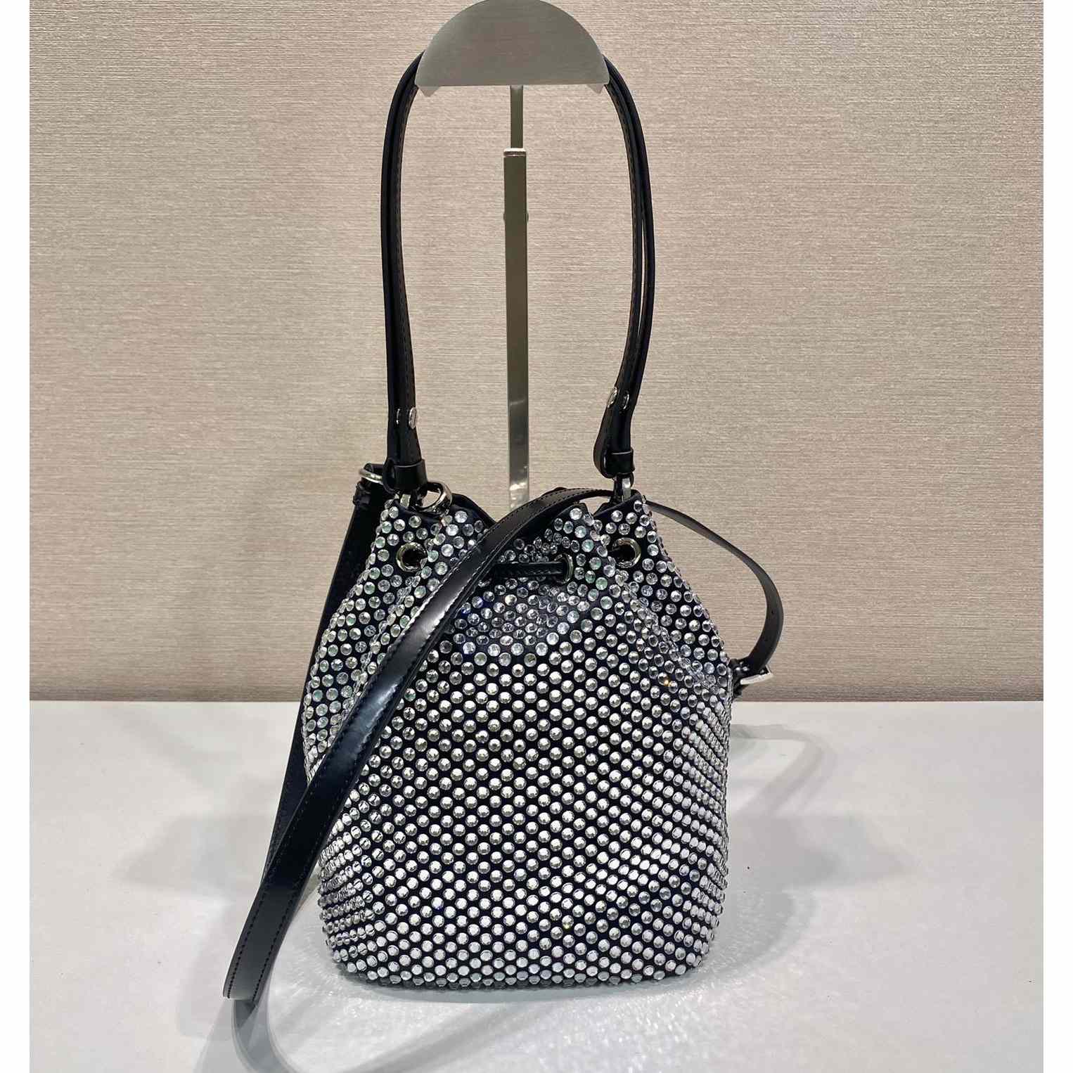 Prada Satin Mini-Bag With Crystals(16-21-10cm) - DopestKickz