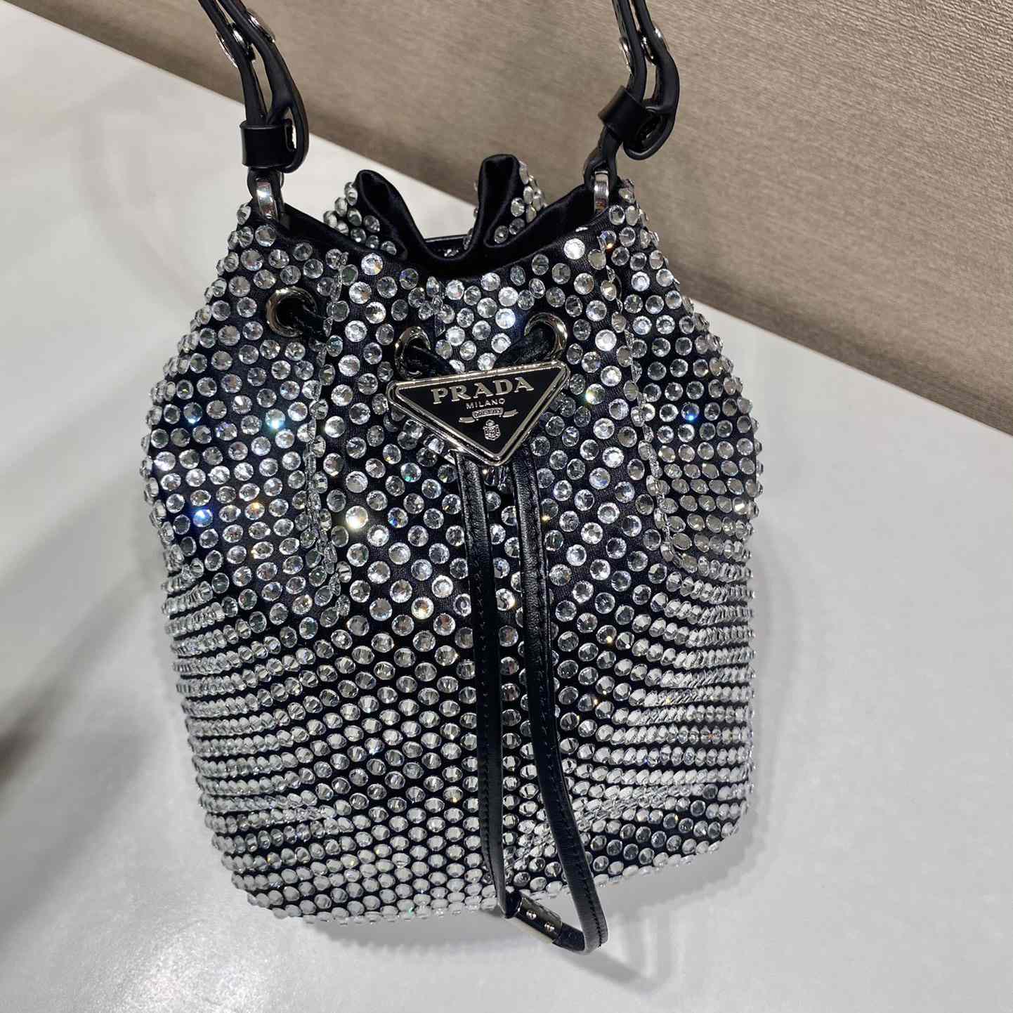 Prada Satin Mini-Bag With Crystals(16-21-10cm) - DopestKickz