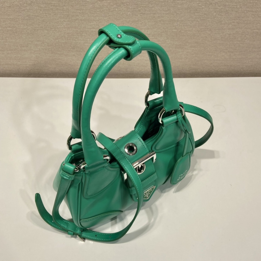 Prada Moon Re-Nylon And Leather Bag(22.5-16-7.5cm) - DopestKickz