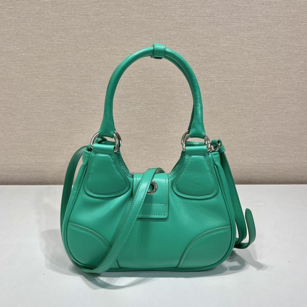 Prada Moon Re-Nylon And Leather Bag(22.5-16-7.5cm) - DopestKickz