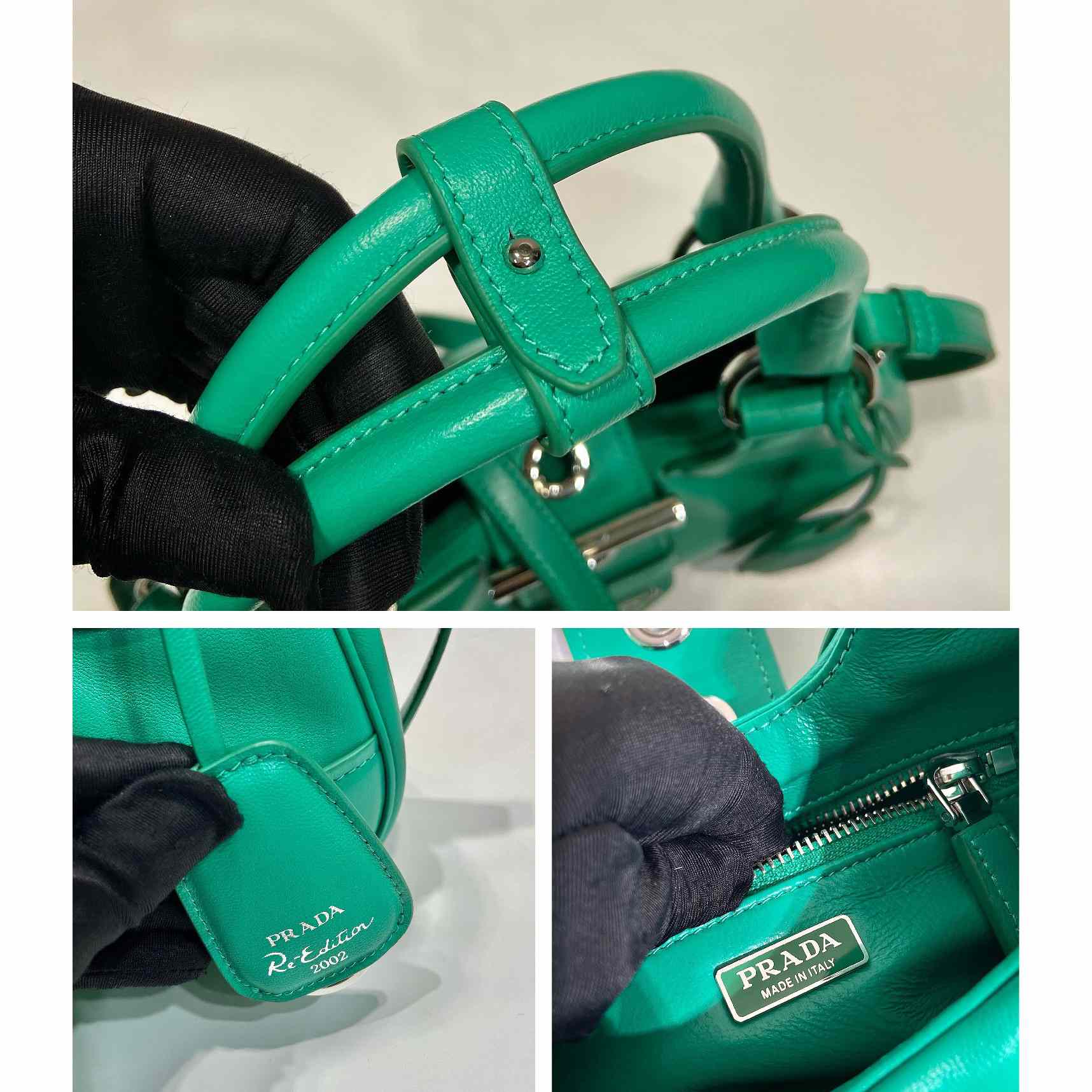 Prada Moon Re-Nylon And Leather Bag(22.5-16-7.5cm) - DopestKickz