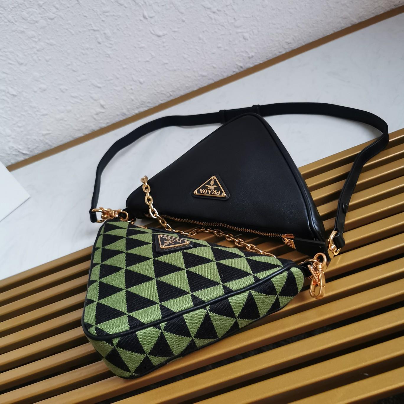 Prada Symbole Leather And Fabric Mini Bag(26-16-13cm) - DopestKickz