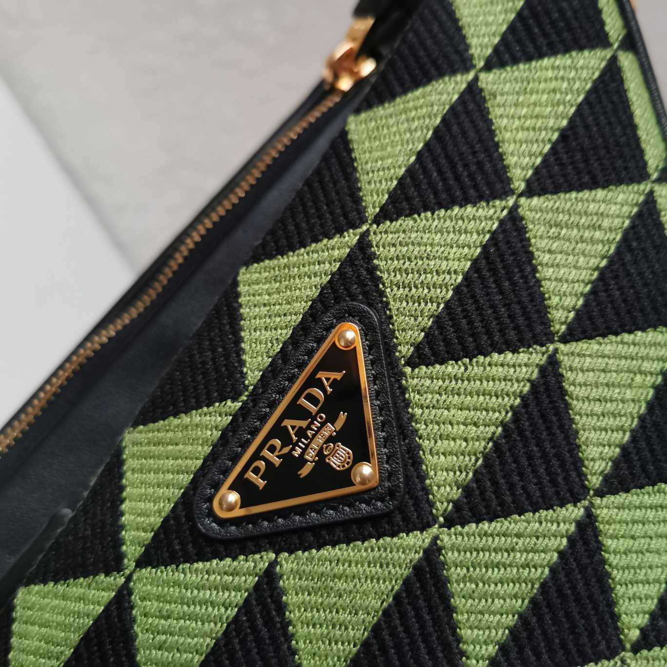 Prada Symbole Leather And Fabric Mini Bag(26-16-13cm) - DopestKickz