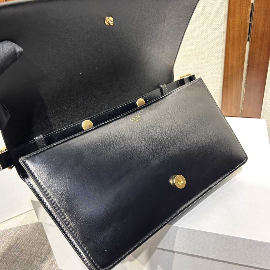 Celine Trapeze Triomphe Bag In Shiny Calfskin - DopestKickz