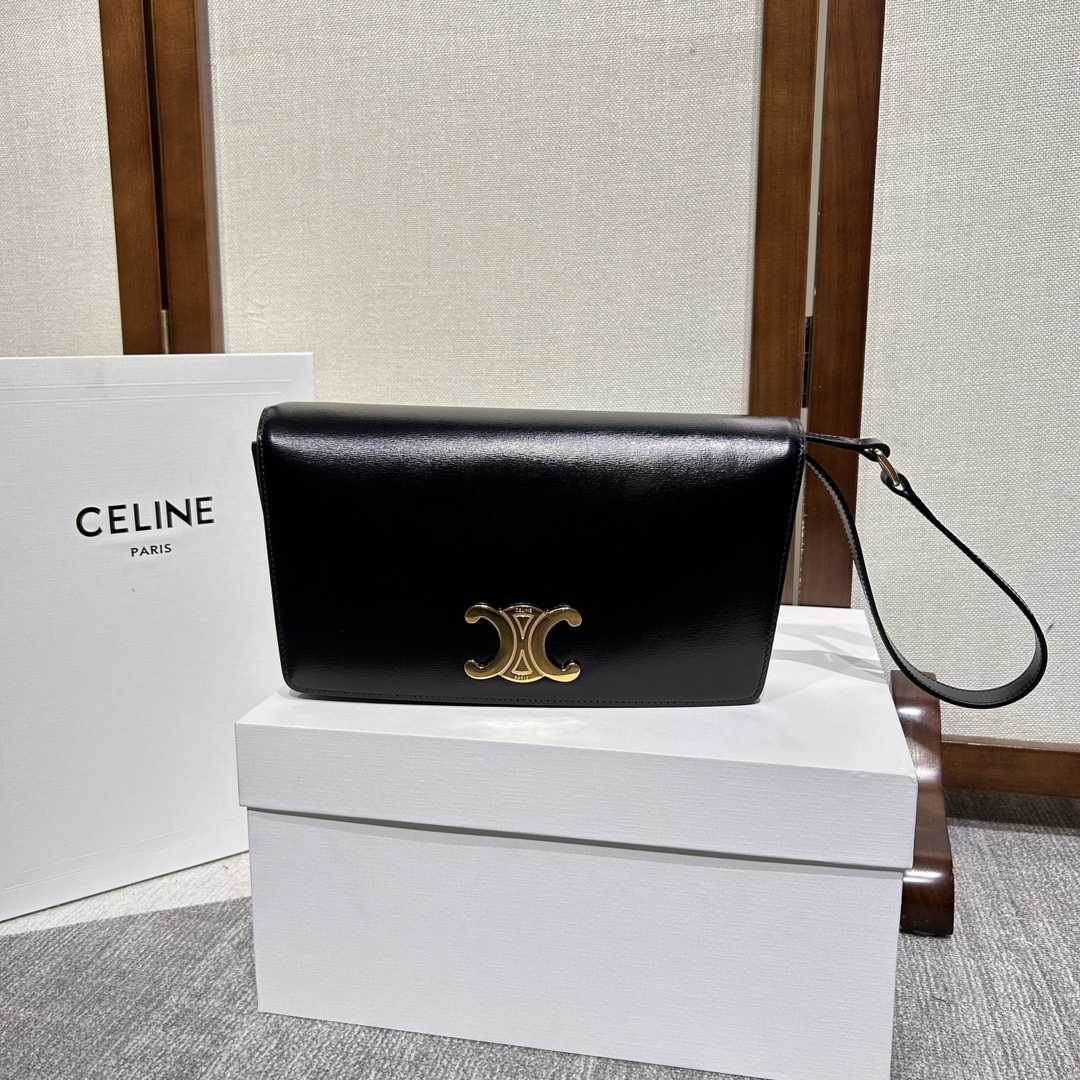 Celine Trapeze Triomphe Bag In Shiny Calfskin - DopestKickz
