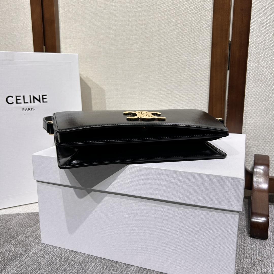 Celine Trapeze Triomphe Bag In Shiny Calfskin - DopestKickz