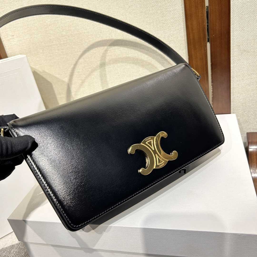 Celine Trapeze Triomphe Bag In Shiny Calfskin - DopestKickz