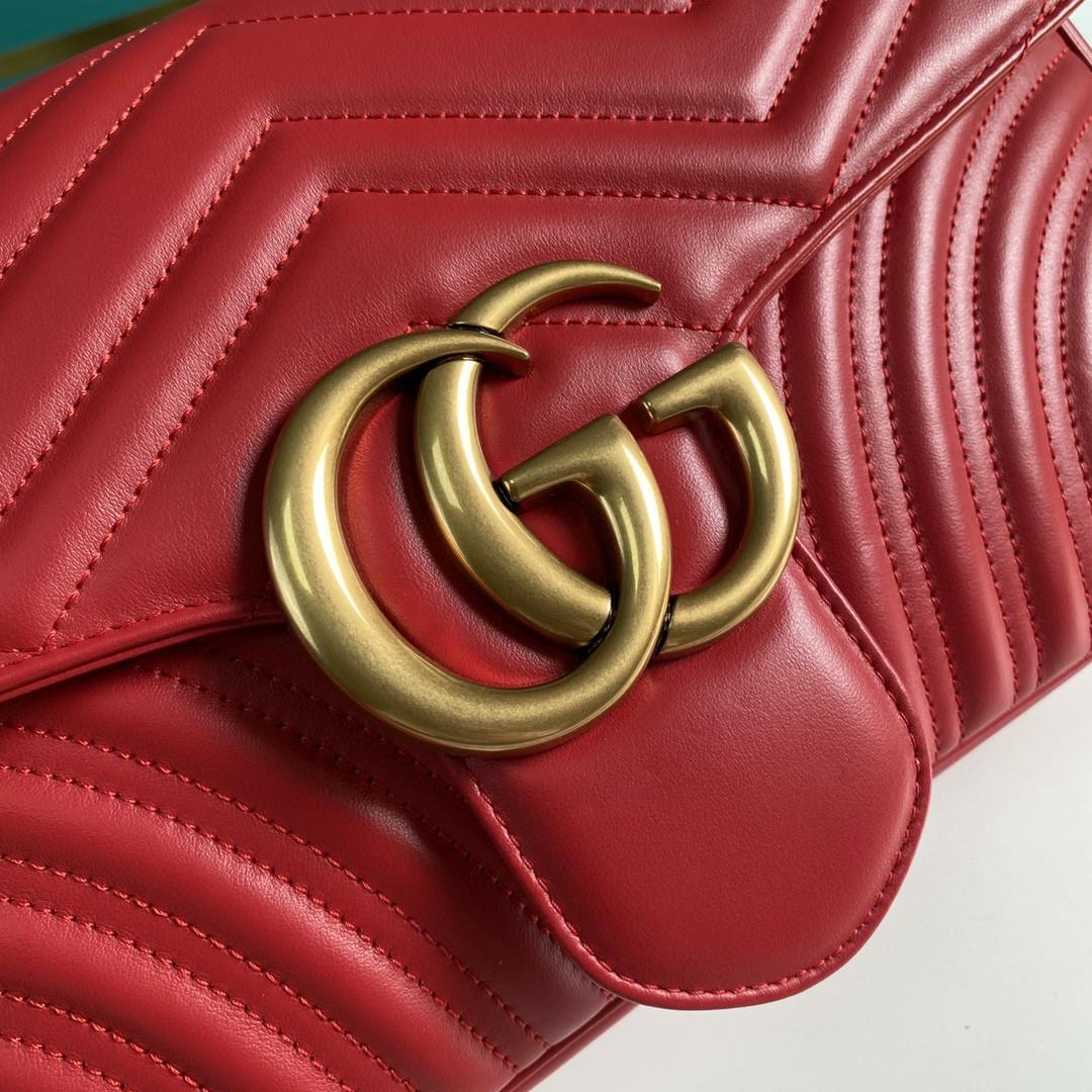 Gucci GG Marmont Medium Matelassé Shoulder Bag(31-19-7CM)     443496 - DopestKickz