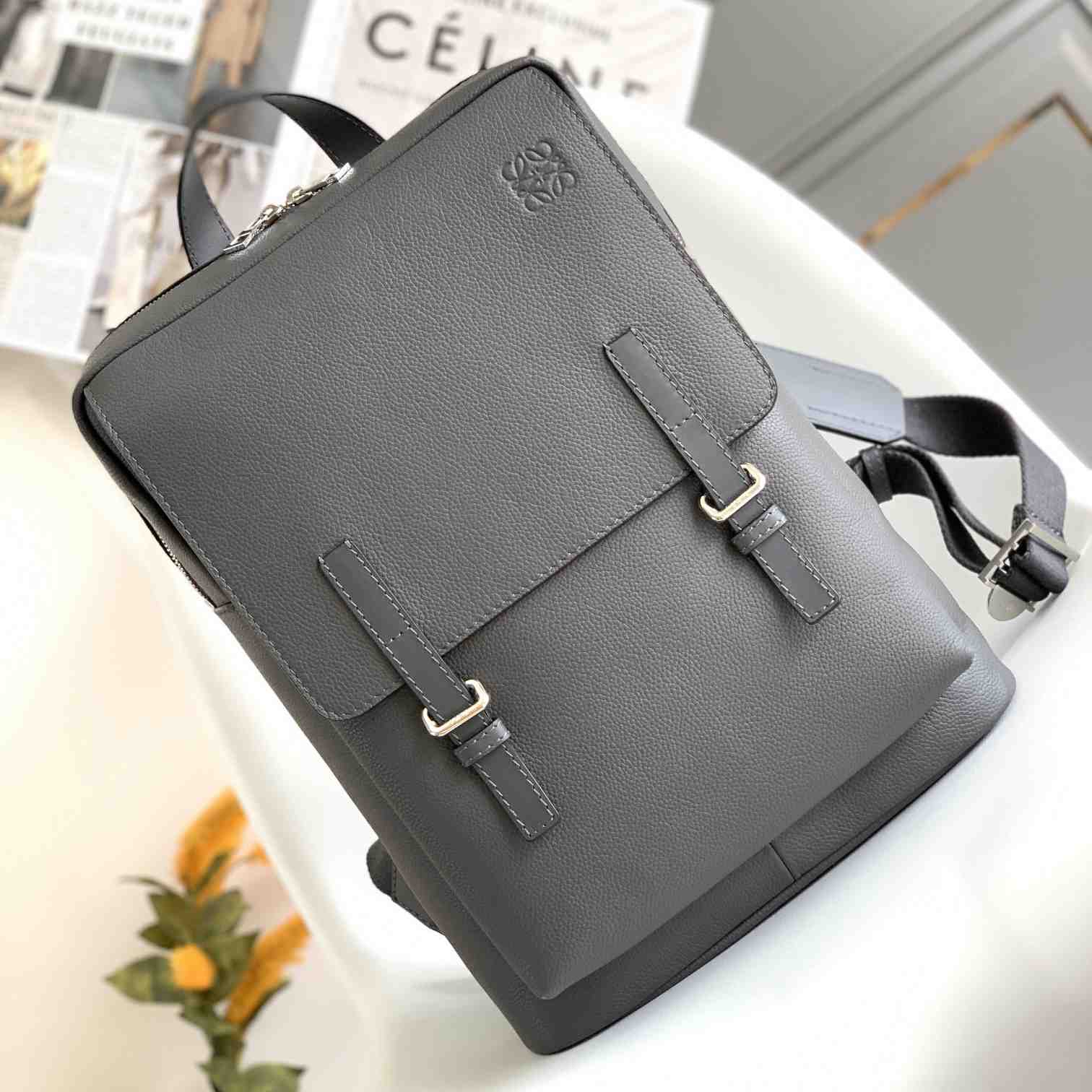 Loewe Military Backpack In Soft Grained Calfskin - DopestKickz