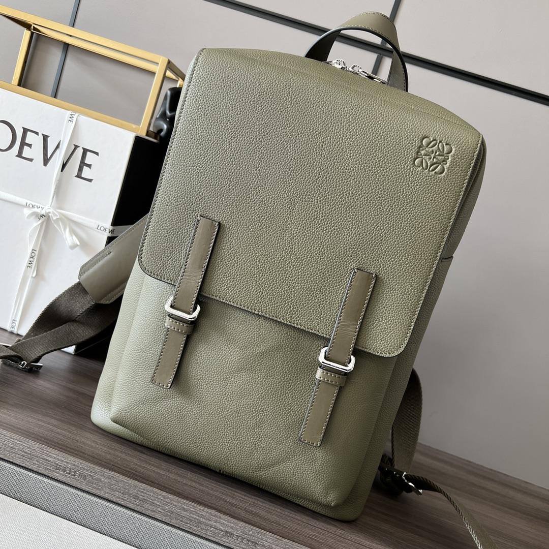 Loewe Military Backpack In Soft Grained Calfskin - DopestKickz