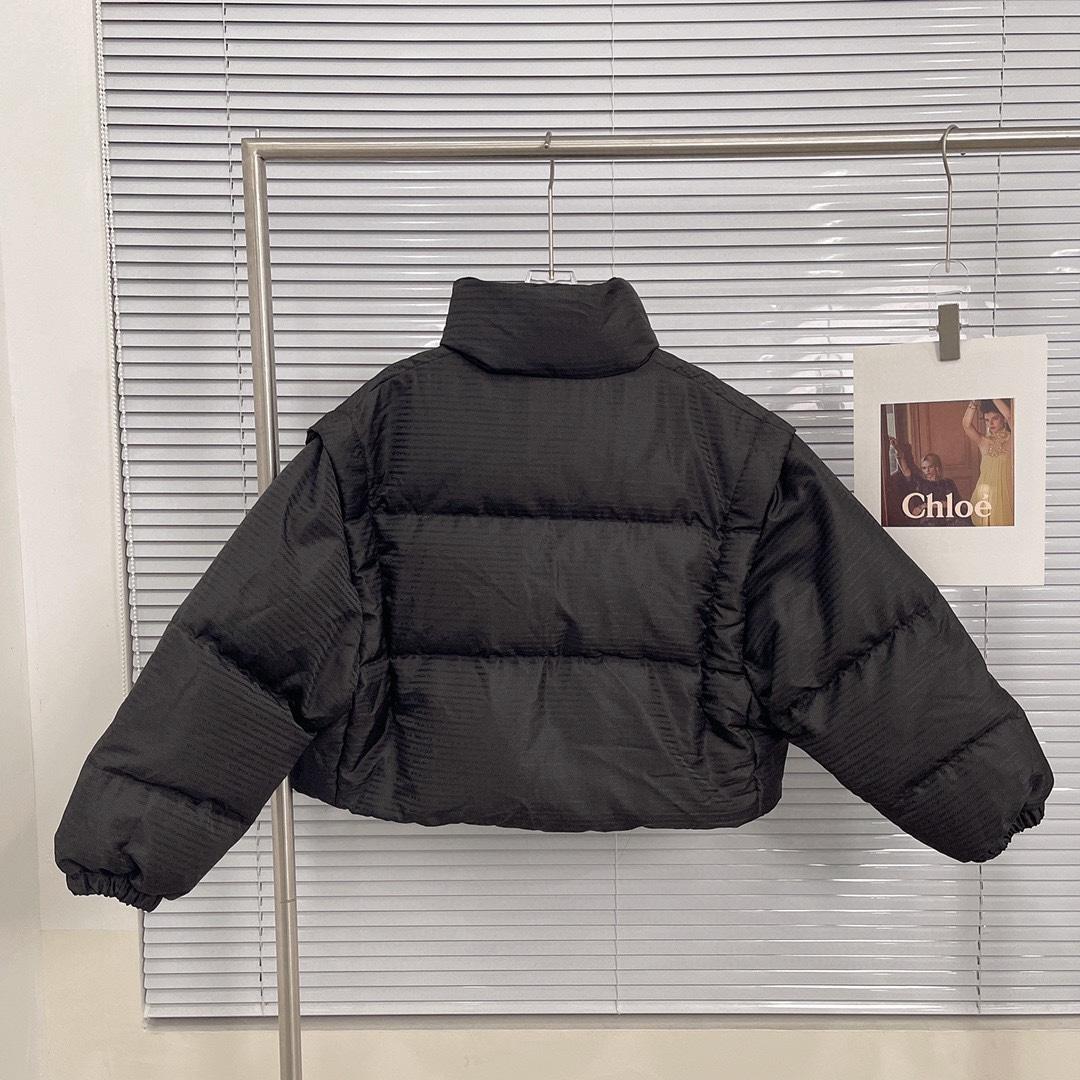 Prada Re-Nylon Cropped Hooded Down Jacket - DopestKickz