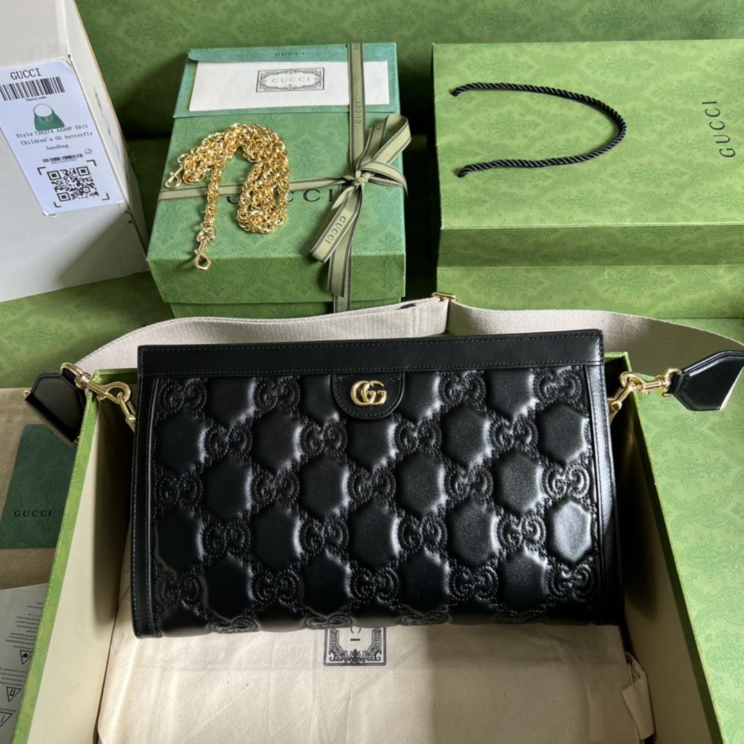 Gucci GG Matelassé Leather Medium Bag(32.5-20-10cm)   - DopestKickz