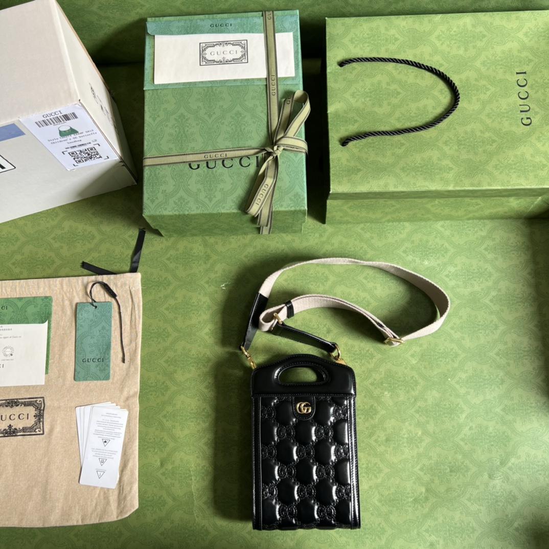 Gucci GG Matelassé Top Handle Mini Bag(14-23-4.5cm)   - DopestKickz