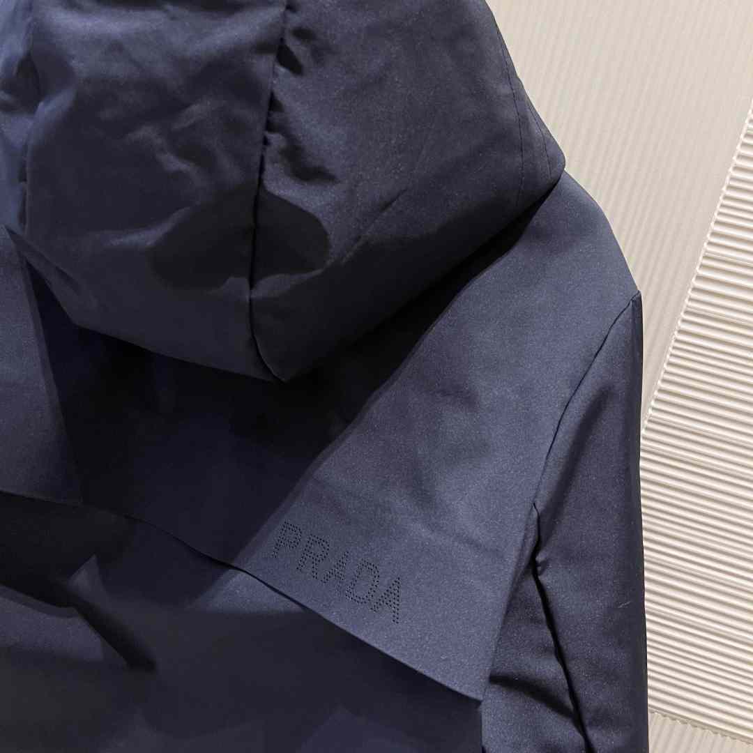 Prada Logo Hooded Puffer Jacket - DopestKickz