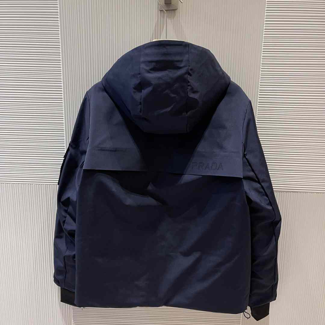 Prada Logo Hooded Puffer Jacket - DopestKickz