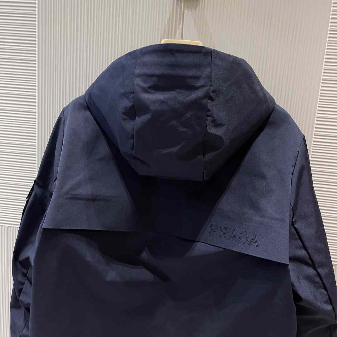 Prada Logo Hooded Puffer Jacket - DopestKickz