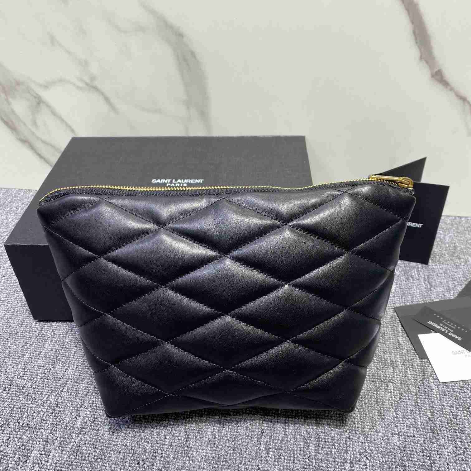 Saint Laurent Sade Pouch In Quilted Lambskin - DopestKickz
